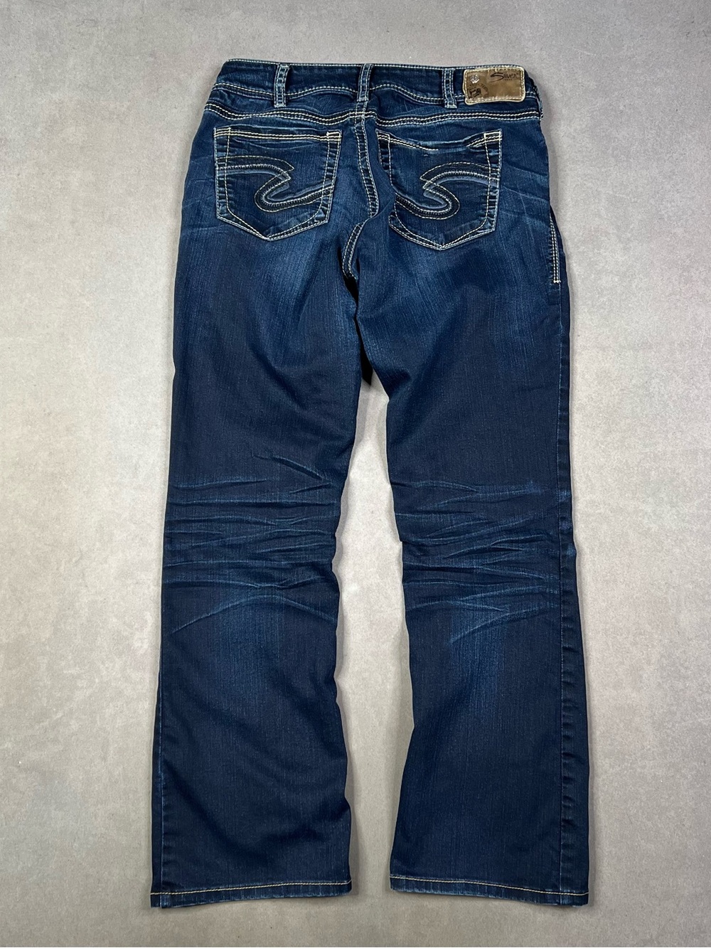 Silver Jeans Women’s Dark Indigo Bootcut Jeans Low Rise Flare